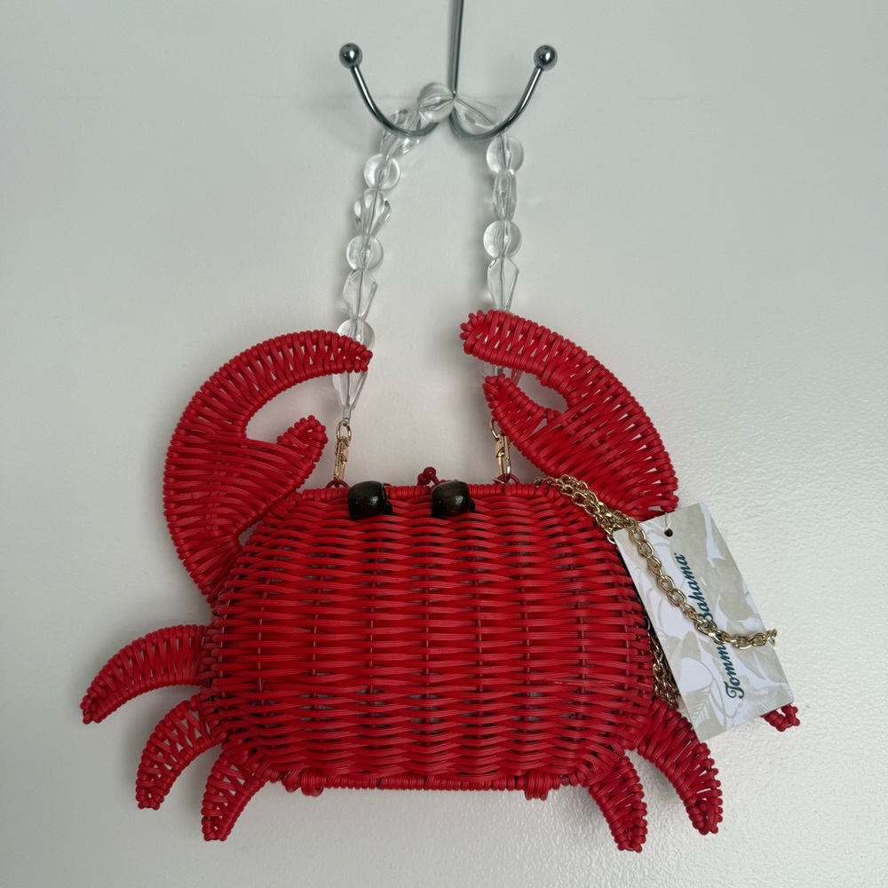 Red Crab-Shaped Woven Handbag summer essential crab handbag